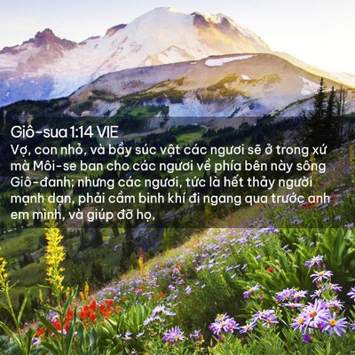Picture 02 - Giô-sua 1:14 VIE - Vợ, con nhỏ, và bầy súc vật các - Bible Verse Picture