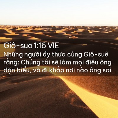 Picture 02 - Giô-sua 1:16 VIE - Những người ấy thưa cùng Giô-suê - Bible Verse Picture