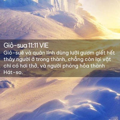 Picture 02 - Giô-sua 11:11 VIE - Giô-suê và quân lính dùng lưỡi gươm - Bible Verse Picture