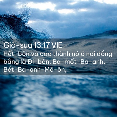 Picture 02 - Giô-sua 13:17 VIE - Hết-bôn và các thành nó ở nơi đồng - Bible Verse Picture