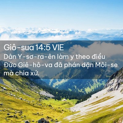 Picture 02 - Giô-sua 14:5 VIE - Dân Y-sơ-ra-ên làm y theo điều Đức - Bible Verse Picture