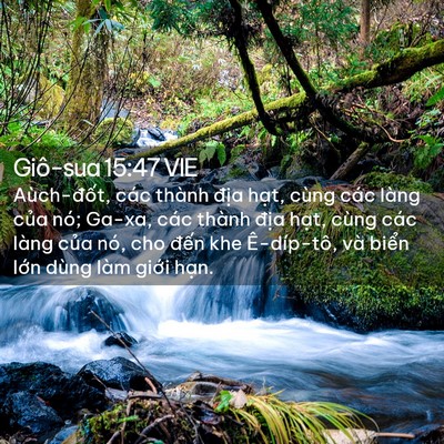 Picture 02 - Giô-sua 15:47 VIE - Aùch-đốt, các thành địa hạt, cùng - Bible Verse Picture