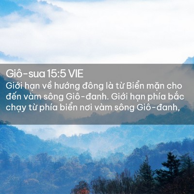 Picture 02 - Giô-sua 15:5 VIE - Giới hạn về hướng đông là từ Biển - Bible Verse Picture
