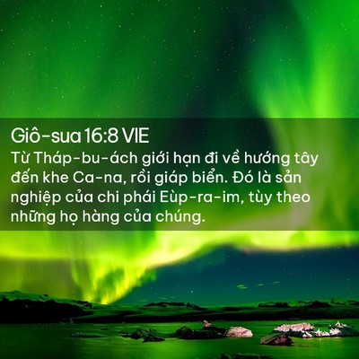 Picture 02 - Giô-sua 16:8 VIE - Từ Tháp-bu-ách giới hạn đi về hướng - Bible Verse Picture