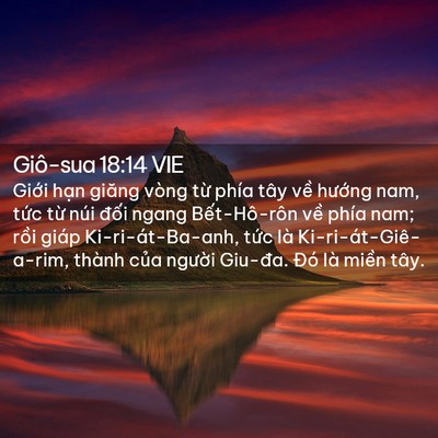 Picture 02 - Giô-sua 18:14 VIE - Giới hạn giăng vòng từ phía tây về - Bible Verse Picture