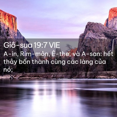 Picture 02 - Giô-sua 19:7 VIE - A-in, Rim-môn, Ê-the, và A-san: hết thảy - Bible Verse Picture
