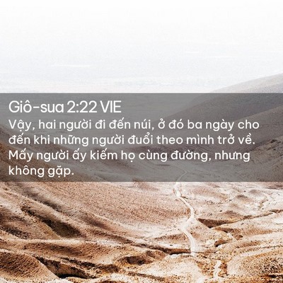 Picture 02 - Giô-sua 2:22 VIE - Vậy, hai người đi đến núi, ở đó ba - Bible Verse Picture