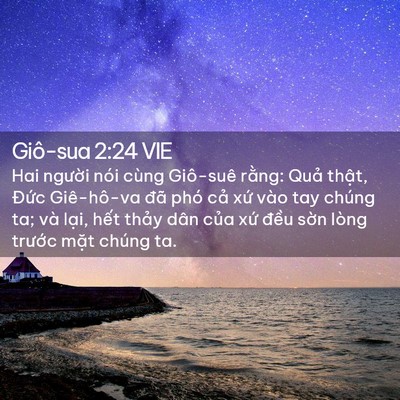 Picture 02 - Giô-sua 2:24 VIE - Hai người nói cùng Giô-suê rằng: Quả - Bible Verse Picture