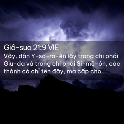 Picture 02 - Giô-sua 21:9 VIE - Vậy, dân Y-sơ-ra-ên lấy trong chi phái - Bible Verse Picture