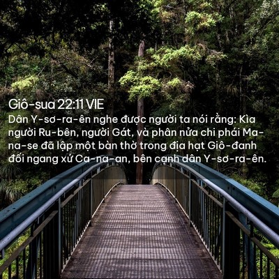 Picture 02 - Giô-sua 22:11 VIE - Dân Y-sơ-ra-ên nghe được người ta nói - Bible Verse Picture