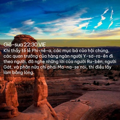 Picture 02 - Giô-sua 22:30 VIE - Khi thầy tế lễ Phi-nê-a, các mục bá - Bible Verse Picture