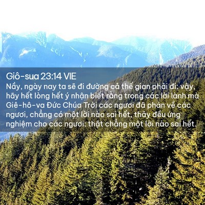 Picture 02 - Giô-sua 23:14 VIE - Nầy, ngày nay ta sẽ đi đường cả thế - Bible Verse Picture
