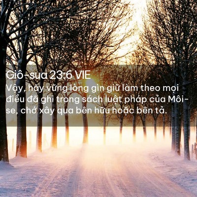 Picture 02 - Giô-sua 23:6 VIE - Vậy, hãy vững lòng gìn giữ làm theo - Bible Verse Picture