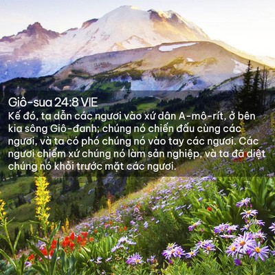 Picture 02 - Giô-sua 24:8 VIE - Kế đó, ta dẫn các ngươi vào xứ dân - Bible Verse Picture
