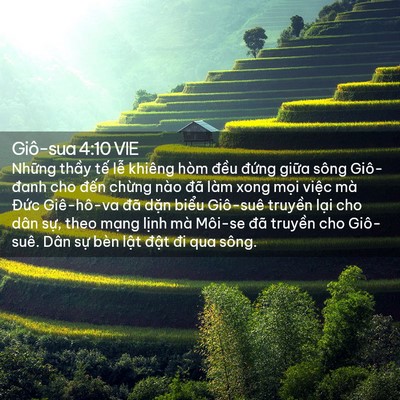 Picture 02 - Giô-sua 4:10 VIE - Những thầy tế lễ khiêng hòm đều - Bible Verse Picture