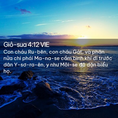 Picture 02 - Giô-sua 4:12 VIE - Con cháu Ru-bên, con cháu Gát, và phân - Bible Verse Picture