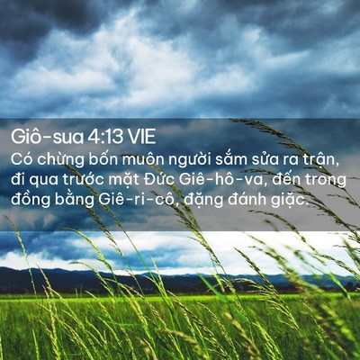 Picture 02 - Giô-sua 4:13 VIE - Có chừng bốn muôn người sắm sửa ra - Bible Verse Picture