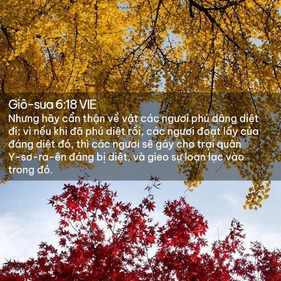 Picture 02 - Giô-sua 6:18 VIE - Nhưng hãy cẩn thận về vật các ngươi - Bible Verse Picture