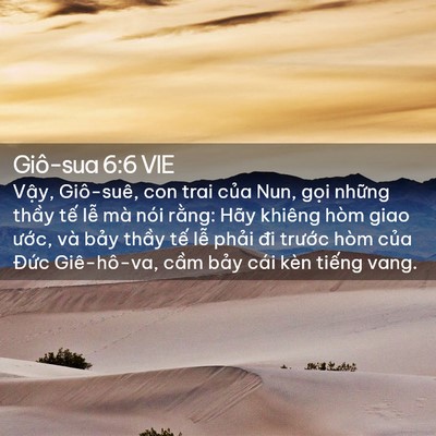 Picture 02 - Giô-sua 6:6 VIE - Vậy, Giô-suê, con trai của Nun, gọi - Bible Verse Picture