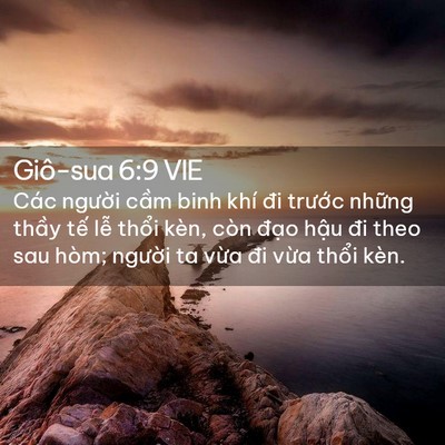 Picture 02 - Giô-sua 6:9 VIE - Các người cầm binh khí đi trước - Bible Verse Picture