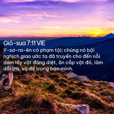 Picture 02 - Giô-sua 7:11 VIE - Y-sơ-ra-ên có phạm tội; chúng nó bội - Bible Verse Picture