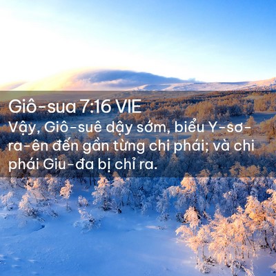 Picture 02 - Giô-sua 7:16 VIE - Vậy, Giô-suê dậy sớm, biểu Y-sơ-ra-ên - Bible Verse Picture