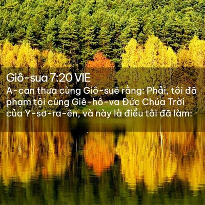 Picture 02 - Giô-sua 7:20 VIE - A-can thưa cùng Giô-suê rằng: Phải, tôi - Bible Verse Picture