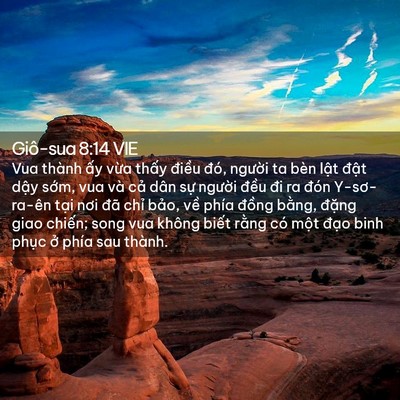 Picture 02 - Giô-sua 8:14 VIE - Vua thành ấy vừa thấy điều đó, - Bible Verse Picture