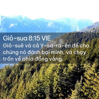 Picture 02 - Giô-sua 8:15 VIE - Giô-suê và cả Y-sơ-ra-ên để cho chúng - Bible Verse Picture
