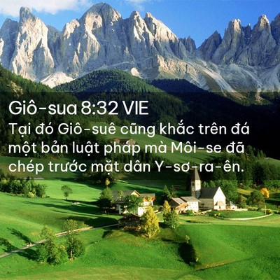Picture 02 - Giô-sua 8:32 VIE - Tại đó Giô-suê cũng khắc trên đá - Bible Verse Picture