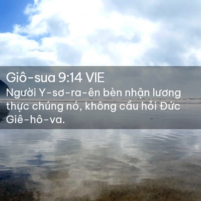 Picture 02 - Giô-sua 9:14 VIE - Người Y-sơ-ra-ên bèn nhận lương thực - Bible Verse Picture