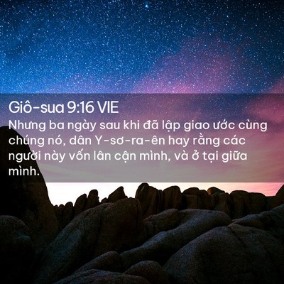Picture 02 - Giô-sua 9:16 VIE - Nhưng ba ngày sau khi đã lập giao ước - Bible Verse Picture