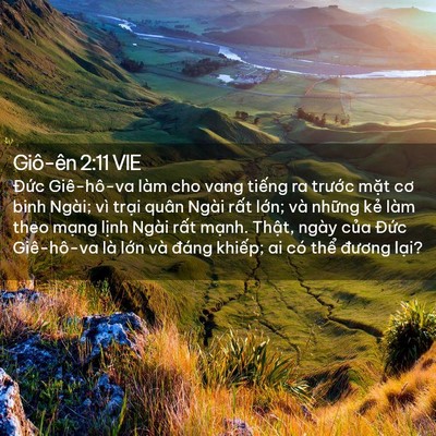 Picture 02 - Giô-ên 2:11 VIE - Đức Giê-hô-va làm cho vang tiếng ra - Bible Verse Picture