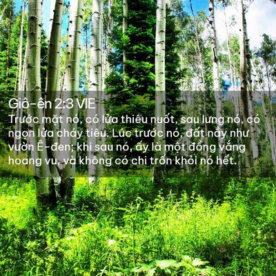 Picture 02 - Giô-ên 2:3 VIE - Trước mặt nó, có lửa thiêu nuốt, sau - Bible Verse Picture