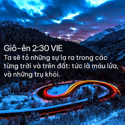 Picture 02 - Giô-ên 2:30 VIE - Ta sẽ tỏ những sự lạ ra trong các - Bible Verse Picture