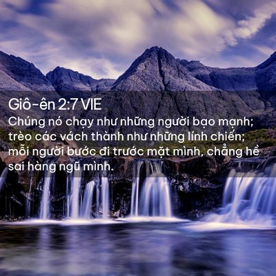 Picture 02 - Giô-ên 2:7 VIE - Chúng nó chạy như những người bạo - Bible Verse Picture