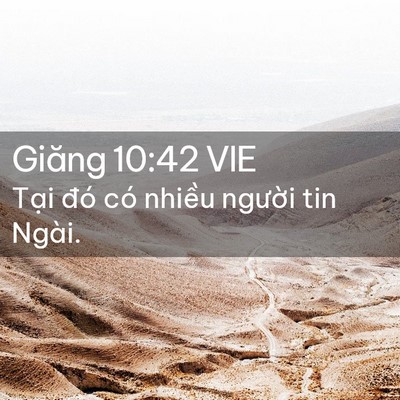 Picture 02 - Giăng 10:42 VIE - Tại đó có nhiều người tin - Bible Verse Picture