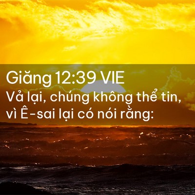 Picture 02 - Giăng 12:39 VIE - Vả lại, chúng không thể tin, vì Ê-sai - Bible Verse Picture