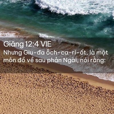 Picture 02 - Giăng 12:4 VIE - Nhưng Giu-đa ỗch-ca-ri-ốt, là một môn - Bible Verse Picture