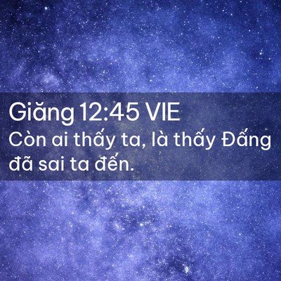 Picture 02 - Giăng 12:45 VIE - Còn ai thấy ta, là thấy Đấng đã sai ta - Bible Verse Picture