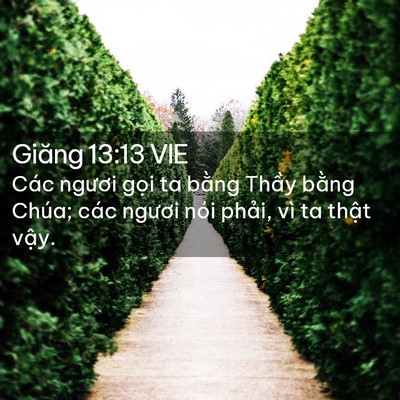 Picture 02 - Giăng 13:13 VIE - Các ngươi gọi ta bằng Thầy bằng Chúa; - Bible Verse Picture