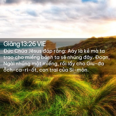 Picture 02 - Giăng 13:26 VIE - Đức Chúa Jêsus đáp rằng: Aáy là kẻ - Bible Verse Picture