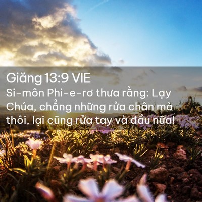 Picture 02 - Giăng 13:9 VIE - Si-môn Phi-e-rơ thưa rằng: Lạy Chúa, - Bible Verse Picture