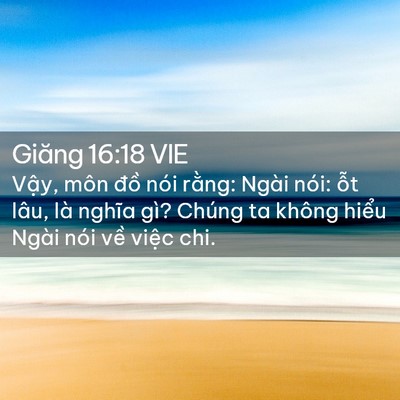 Picture 02 - Giăng 16:18 VIE - Vậy, môn đồ nói rằng: Ngài nói: ỗt - Bible Verse Picture