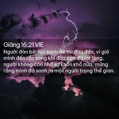 Picture 02 - Giăng 16:21 VIE - Người đàn bà, lúc sanh đẻ thì đau - Bible Verse Picture