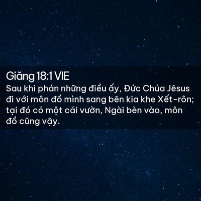 Picture 02 - Giăng 18:1 VIE - Sau khi phán những điều ấy, Đức Chúa - Bible Verse Picture