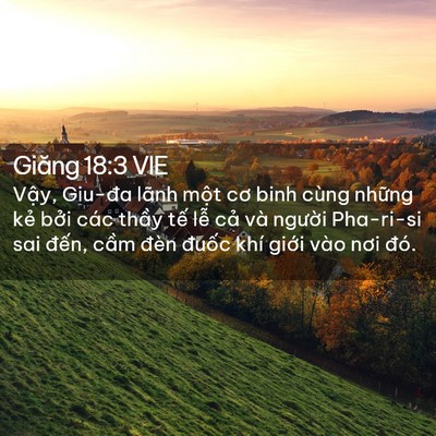 Picture 02 - Giăng 18:3 VIE - Vậy, Giu-đa lãnh một cơ binh cùng những - Bible Verse Picture
