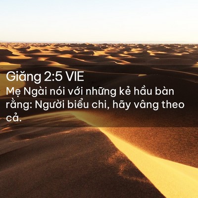 Picture 02 - Giăng 2:5 VIE - Mẹ Ngài nói với những kẻ hầu bàn - Bible Verse Picture