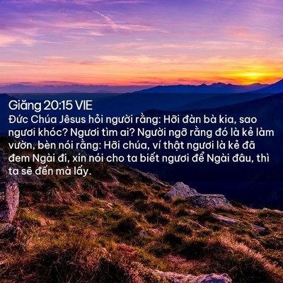 Picture 02 - Giăng 20:15 VIE - Đức Chúa Jêsus hỏi người rằng: Hỡi - Bible Verse Picture