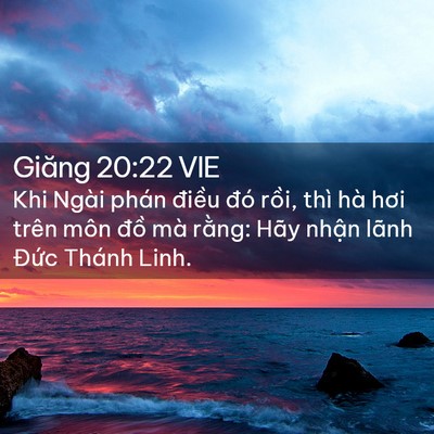 Picture 02 - Giăng 20:22 VIE - Khi Ngài phán điều đó rồi, thì hà hơi - Bible Verse Picture